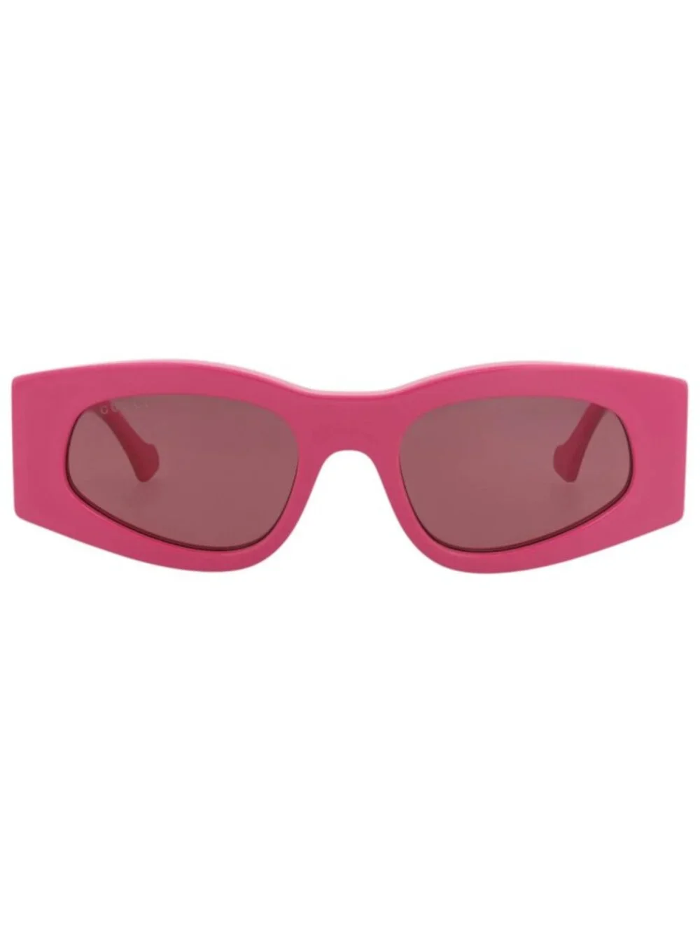 New Gucci Women's Sunglasses Square Rectangle Recycled Acetate Frame Fuchsia